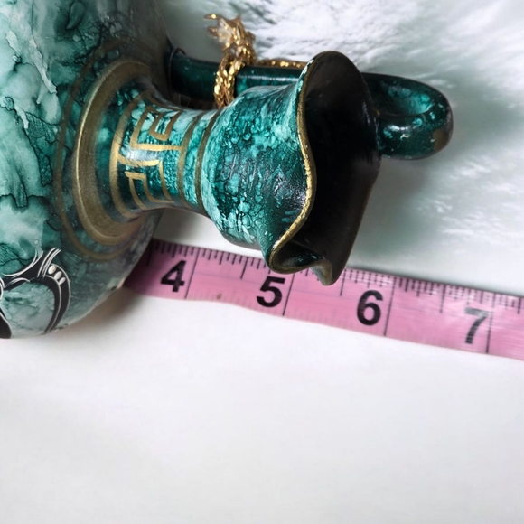 Ancient Greek Art Ceramic vase hand painted and decorated - Teal Vintage - Picture 4 of 6